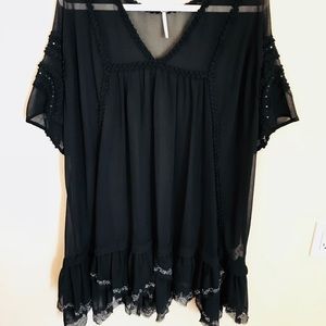 Free People -Woman’s Sheer Black Dress/Top L
